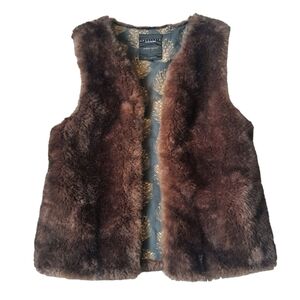 Sanctuary Faux Fur Vest Brown Soft Cozy  Size S